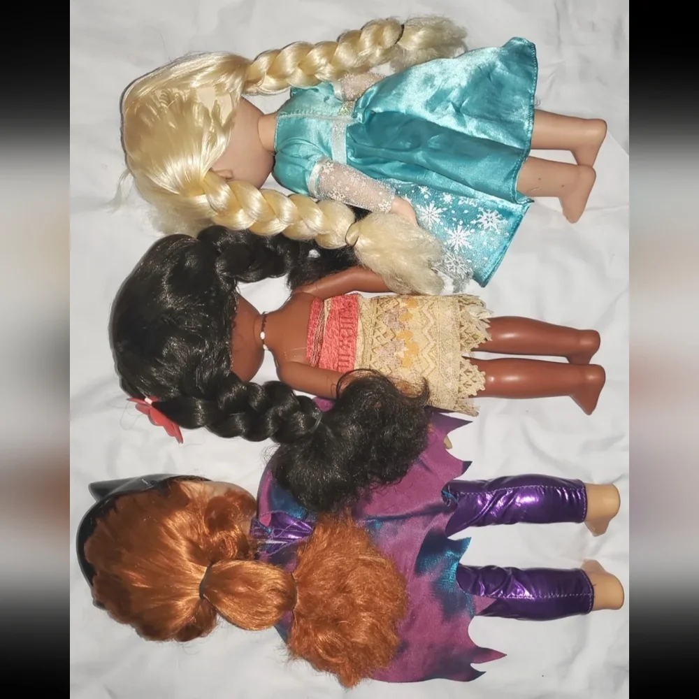 :*3 toddler Disney Princess Doll Baby 13" singing Frozen Elsa Moana & DC batgirl - Picture 5 of 15